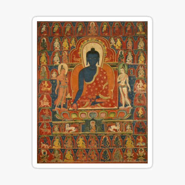 "Tibetan Buddhist Medicine Buddha Traditional Thangka" Sticker For Sale ...