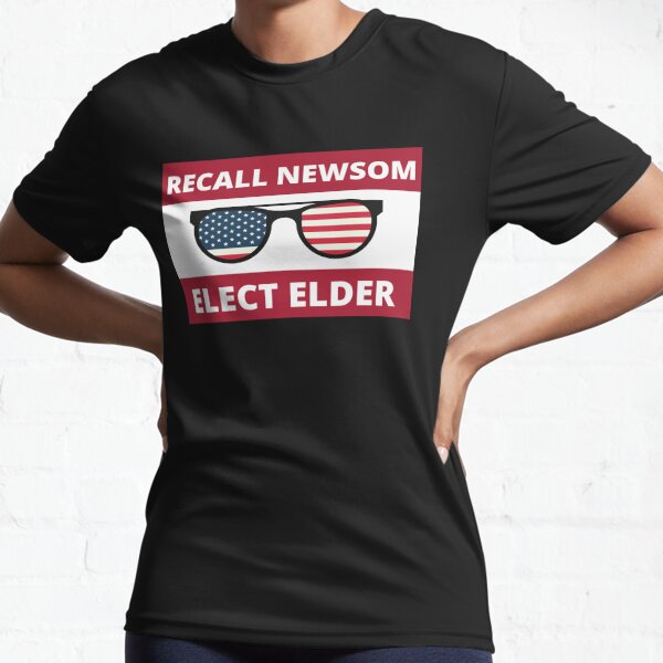 RECALL NEWSOM ELECT LARRY AMERICAN FLAG SUNGLASSES Active T-Shirt