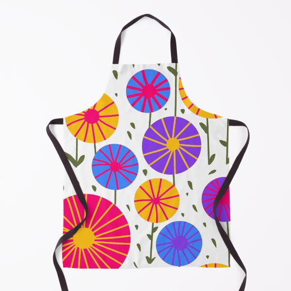Artikelvorschau, Super Bright Stylized Abstract Flowers in Sunset Orange, Blue, Deep Purple and Hot Pink Geometric Pattern entworfen und verkauft von cozycaroline.