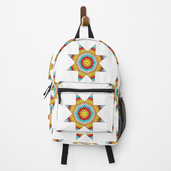 Item preview, Native American StarQuilt Design White/ Blue / Fire Color designed and sold by JMWCD.