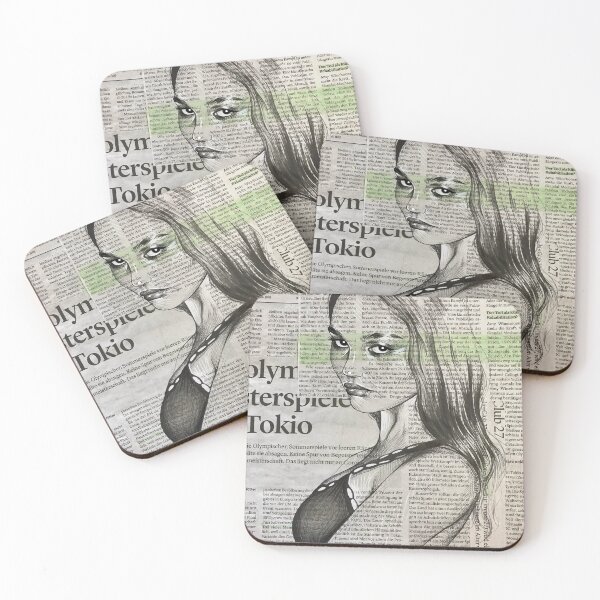 Item preview, Lily Rose Depp portrait on newspaper designed and sold by Munaalunaa.