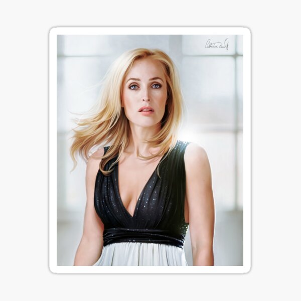 Creative portrait of Gillian Anderson Sticker