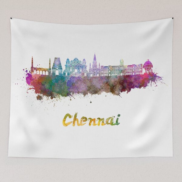 Item preview, Chennai skyline in watercolor designed and sold by paulrommer.