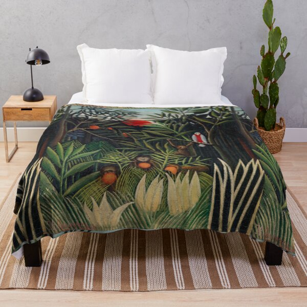 Item preview, Vintage Art Monkeys and Parrot in the Virgin Forest (ca. 1905–1906) by Henri Rousseau designed and sold by Designedbysm.