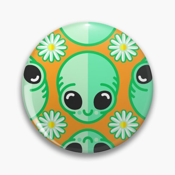 Item preview, Happy Alien and Daisy Grunge Pattern designed and sold by chobopop.