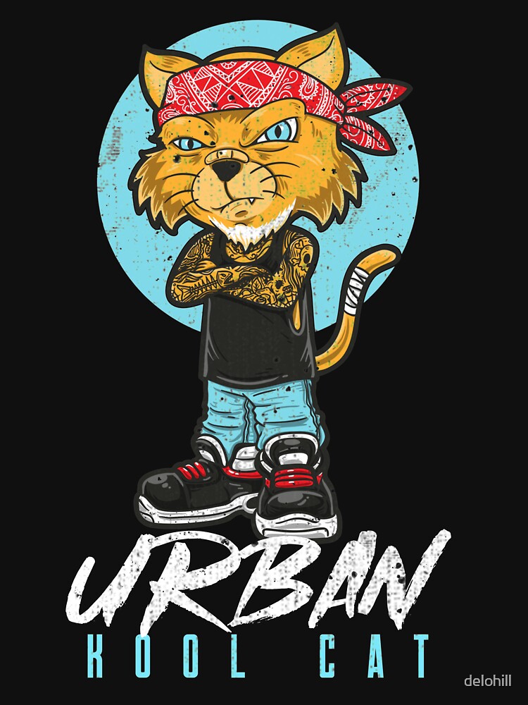 caravan Installatie vice versa Funny Urban Kook Cat Graphic Text Design" T-shirt by delohill | Redbubble