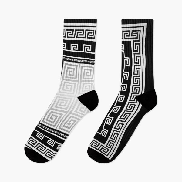Item preview, Greek Keys Black White Silver Gray  designed and sold by Yiorgos Designs.