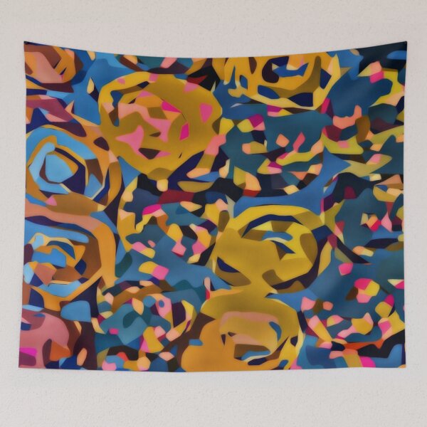 Item preview, Royal - Blue, Gold and Pink Abstract Shapes designed and sold by TheSplitWindow.