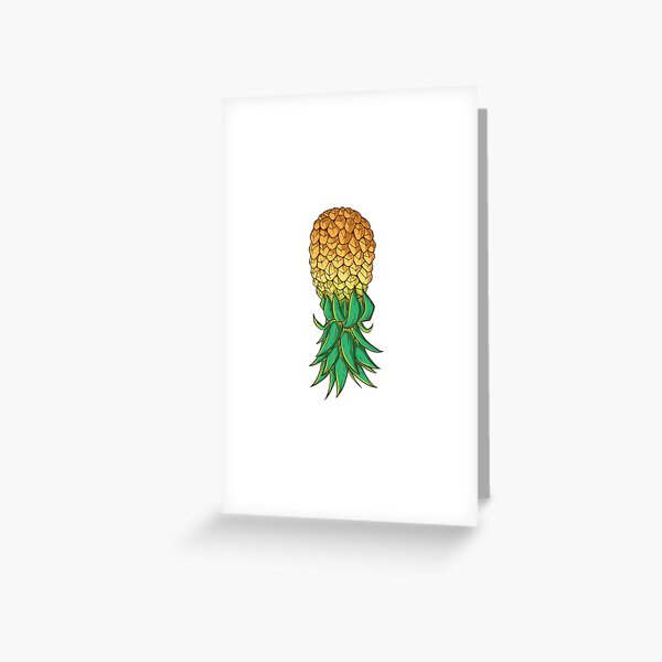 Upside Down Pineapple Swinger Sign Plays Well with Others Greeting Card