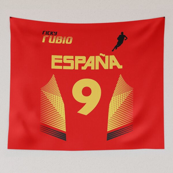 Item preview, Ricky Rubio Retro Spain Euro National Basketball Fan Art designed and sold by acquiesce13.
