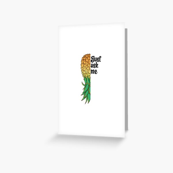 Upside Down Pineapple Swinger Sign Plays Well with Others Greeting Card