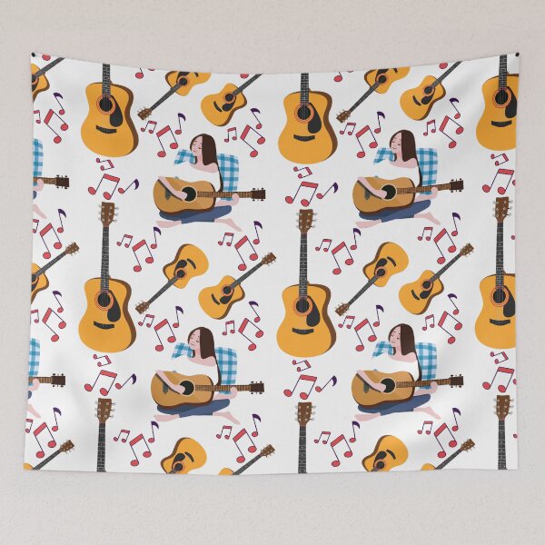 Item preview, Girl With A Guitar seamless pattern designed and sold by docferds.