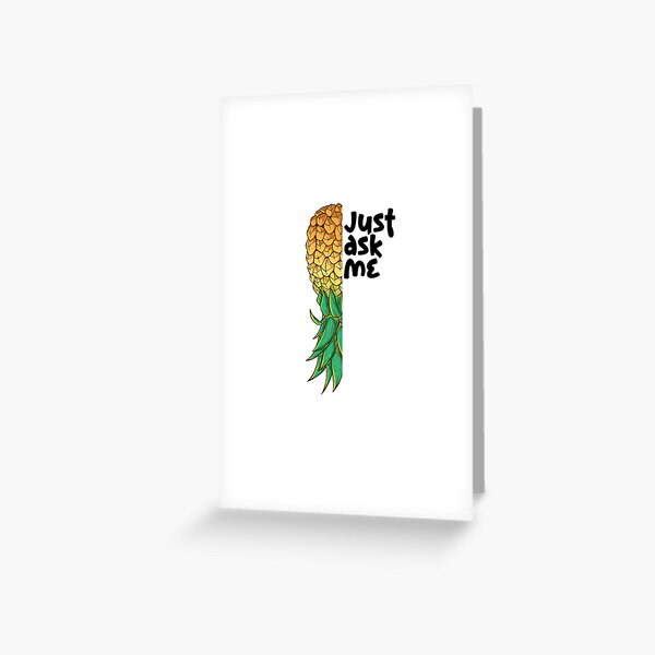 Upside Down Pineapple Swinger Sign Plays Well with Others Greeting Card