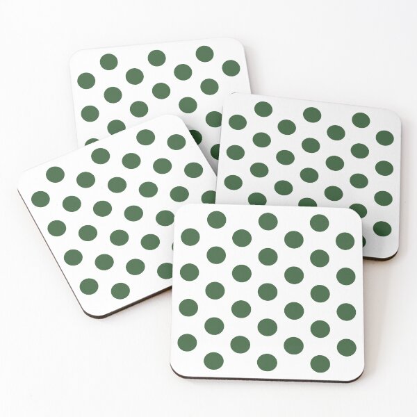Item preview, Medium PINE GREEN and  WHITE POLKA DOTS designed and sold by RachelMacht.