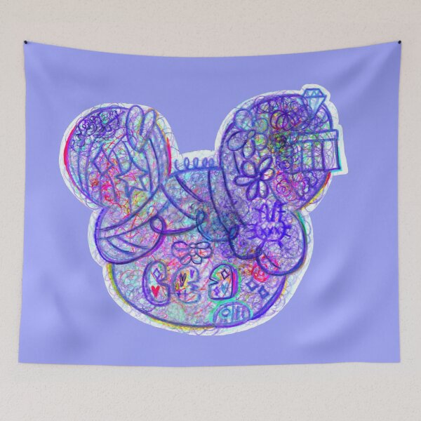 Item preview, Purple Fluorescent Night Japanese Pop Art Plush (PFNJPAP)  designed and sold by Ben Ryuki Miyagi Architect.