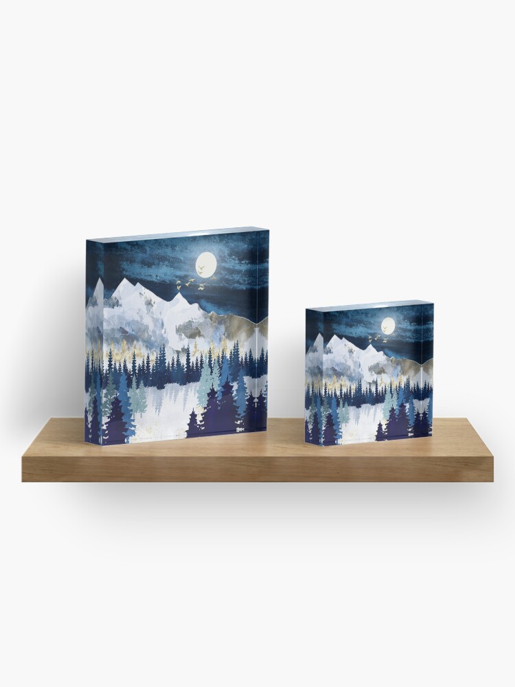 Alternate view of Moonlit Snow Acrylic Block