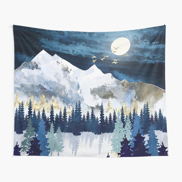 moonlit landscape tapestry