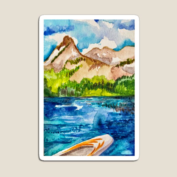 Item preview, Lost Lake and East Beckwith Mountain Paddle Boarding  designed and sold by joelkeyart.
