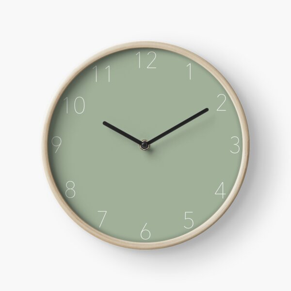 Sage Green Colour Clock
