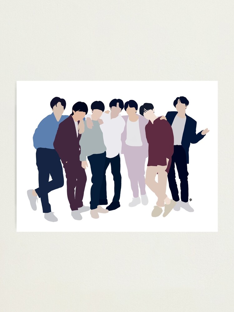 Cartoon BTS (방탄소년단 ) Group Photo 