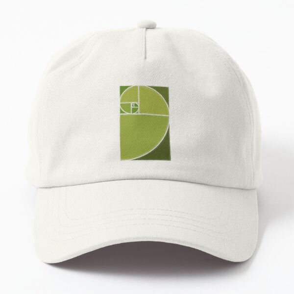 green fibonacci spiral golden ratio Dad Hat
