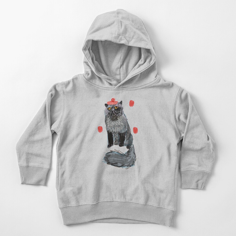 Freddy-Cat pattern in EggPlant color Toddler Pullover Hoodie