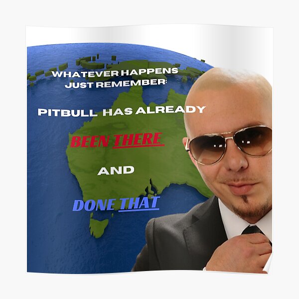 Pitbull Mr. Worldwide Tiktok Meme Believe me been there done that Poster