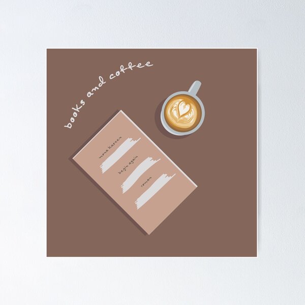 Artikelvorschau, books and coffee - Cappuccino und begin - again von Mona Kasten entworfen und verkauft von Itsjayrose.