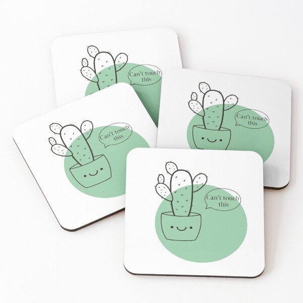 Item preview, Happy Cactus, cute happy cactus says "Can't touch this" designed and sold by Zoef-Design.