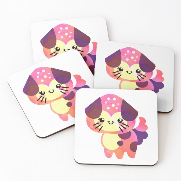 Item preview, Watercolor Ink Kawaii Coral Doggie designed and sold by Mechanical-Artt.