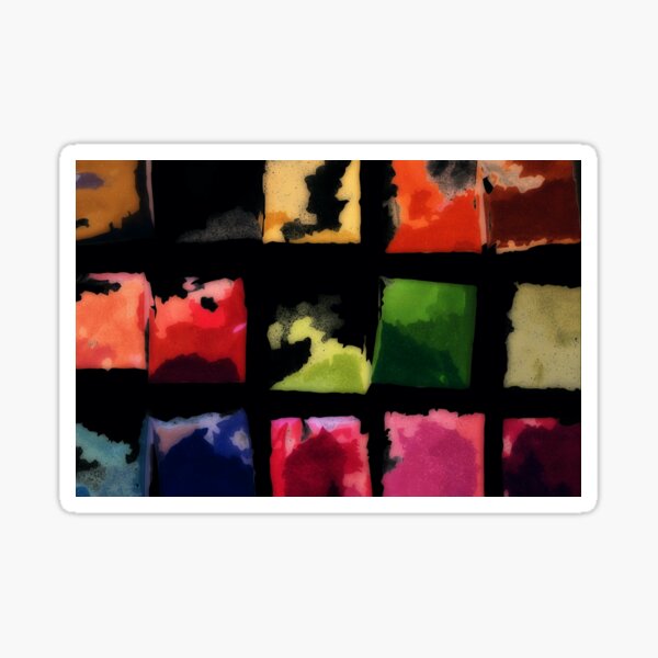 Cocktail Party - Color Squares Against Black Sticker