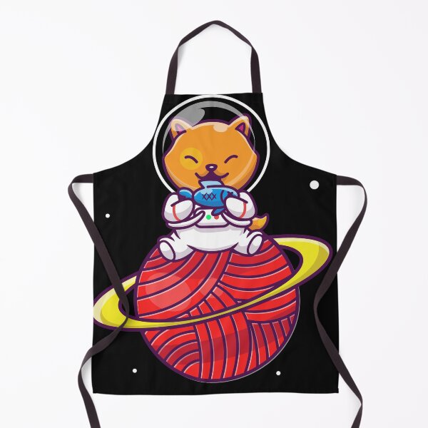 Item preview, Cute Cat Sitting On Planet with fish designed and sold by Red_Stickers.
