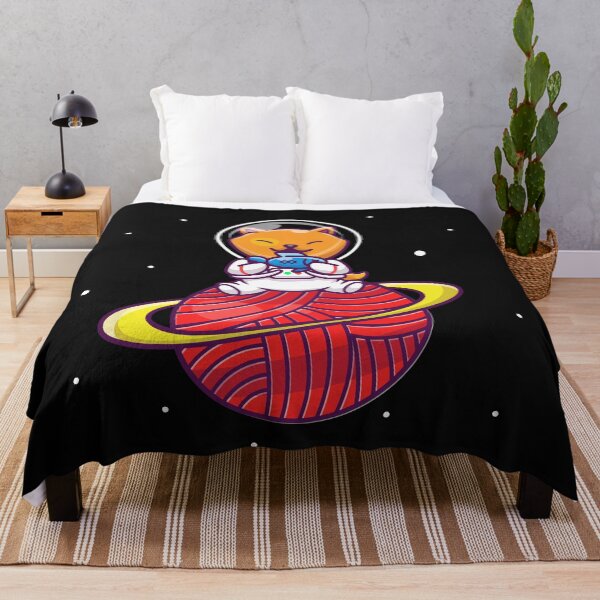 Item preview, Cute Cat Sitting On Planet with fish designed and sold by Red_Stickers.