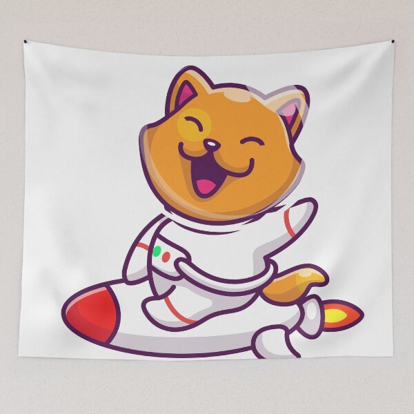 Item preview, Cat Riding a Rocket ship designed and sold by Red_Stickers.