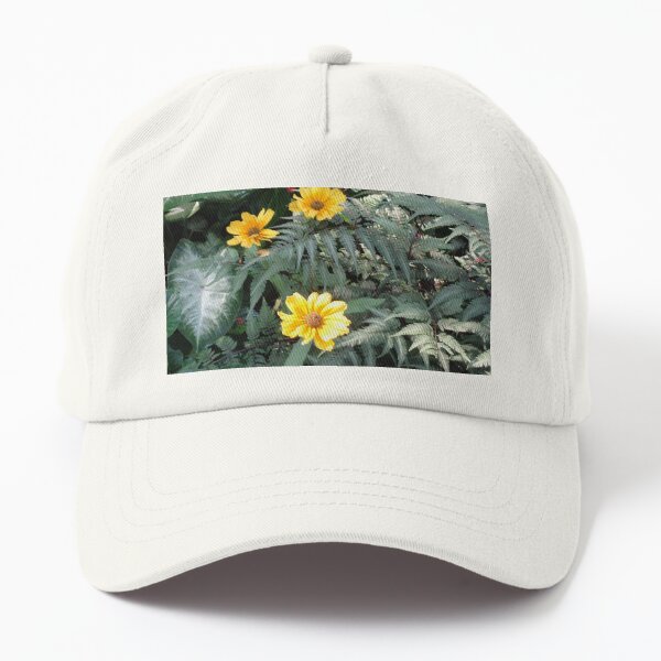False Sunflowers and Leaves Dad Hat