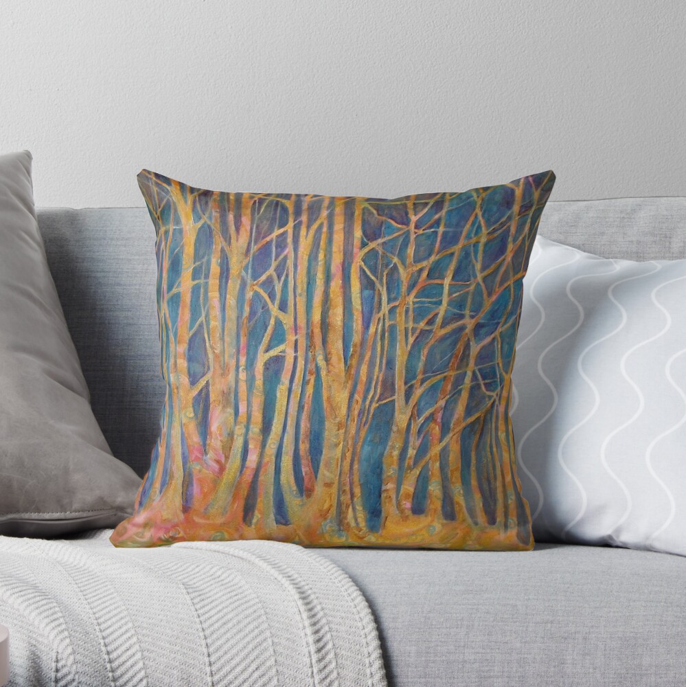 Dancing Trees Throw Pillow