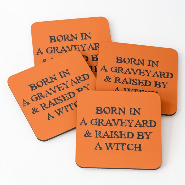Item preview, Born in a Graveyard and Raised by a Witch (orange) designed and sold by Robert Ropars.