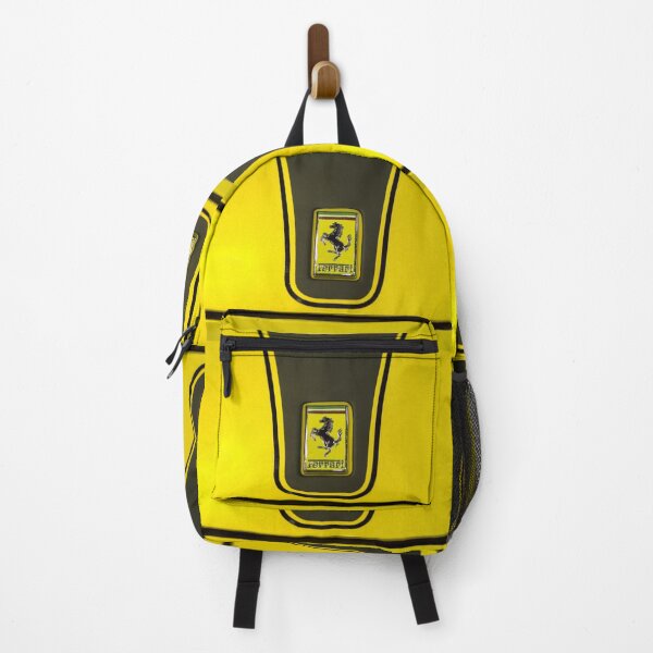 ferrari yellow racing horse style luxury racing car Backpack