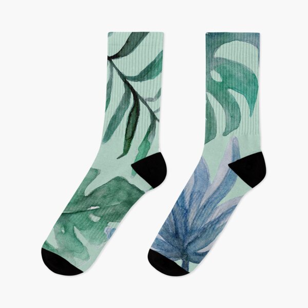 Item preview, Tropical Vibe Leafy Pattern in Blues and Teals designed and sold by JulieSouster.