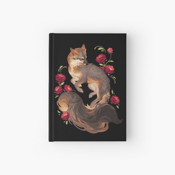 Item preview, Grey fox with red flowers  designed and sold by Giulialibard.