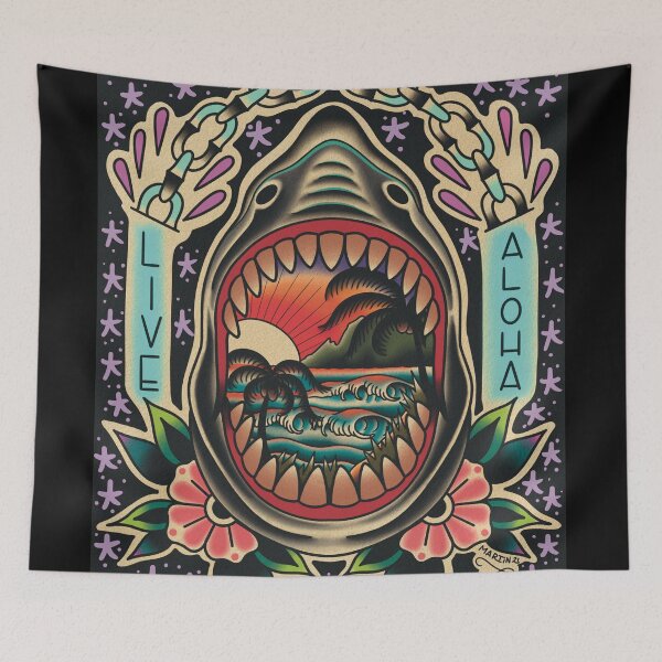 Item preview, Live Aloha Shark (Stars and Dots)  designed and sold by Aloha-Life-808.