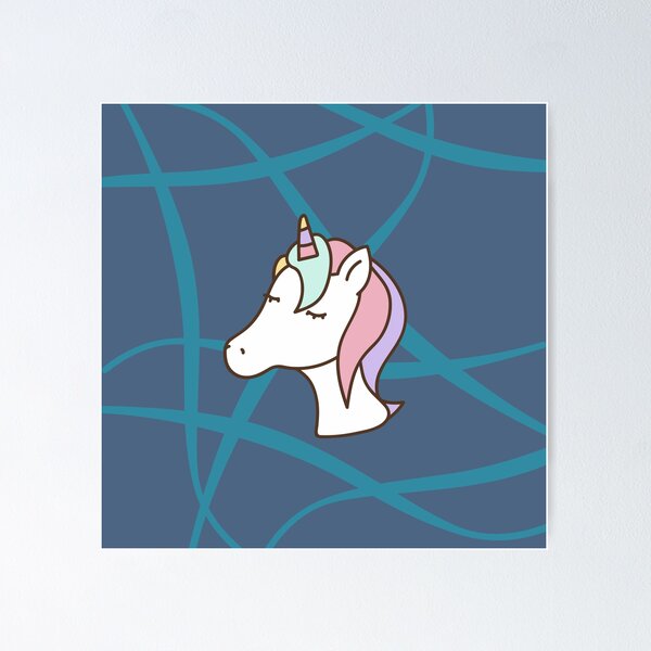 Item preview, Cute Unicorn- Blue Edition designed and sold by Megan-Alice.