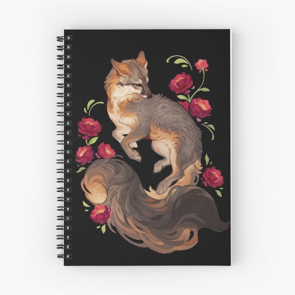 Item preview, Grey fox with red flowers  designed and sold by Giulialibard.