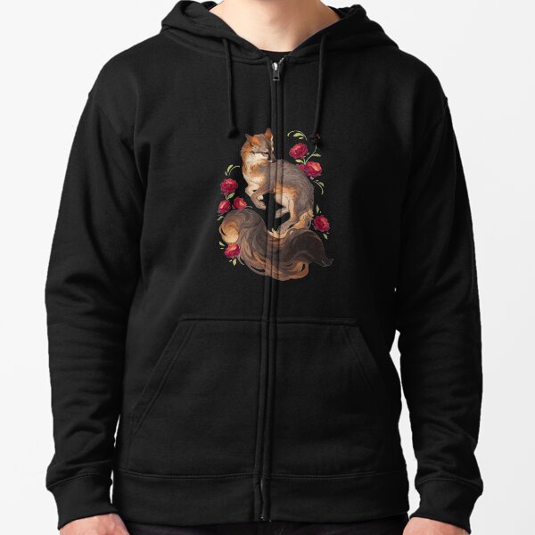 Item preview, Grey fox with red flowers  designed and sold by Giulialibard.