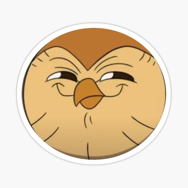 Hooty Smirk Sticker