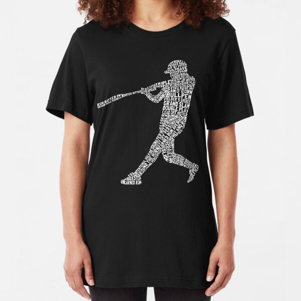 Baseball Softball Player Calligram Slim Fit T-Shirt