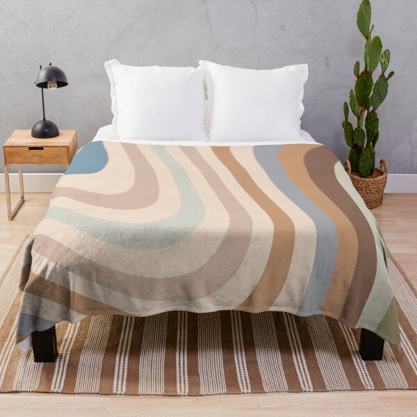 Artikelvorschau, Neutrale Töne Creme, Blau und Braun Liquid Stripes entworfen und verkauft von patternsoup.