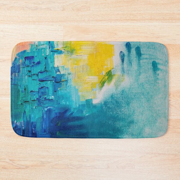 Item preview, Abstract geometric blue and yellow designed and sold by Moon-Light-Art.