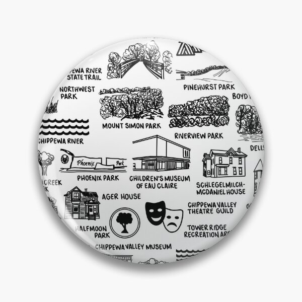 Item preview, Eau Claire Wisconsin map designed and sold by fiberandgloss.