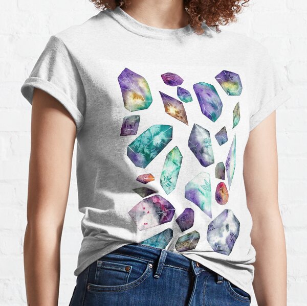 Crystal Flower Shirt Diamond Shirts Gemstone T-shirt 